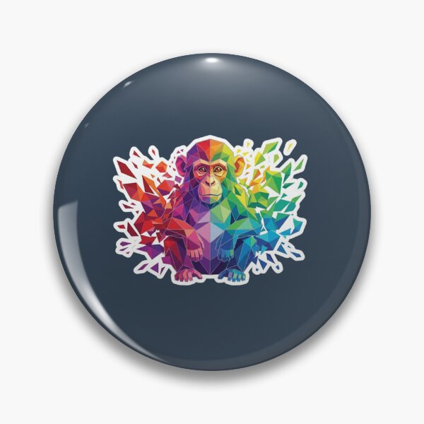 Item preview, Sitting Monkey Sticker with Geometric Disintegration – Low Poly Concept Art for Creative Minds designed and sold by bsbd-action.