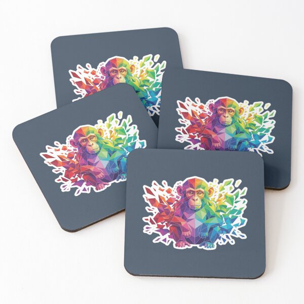 Item preview, Sitting Monkey Sticker with Geometric Disintegration – Low Poly Concept Art for Creative Minds designed and sold by bsbd-action.