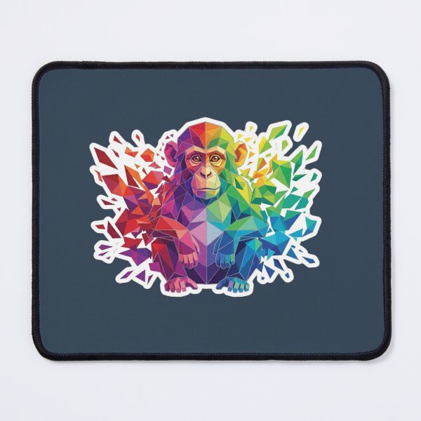 Item preview, Sitting Monkey Sticker with Geometric Disintegration – Low Poly Concept Art for Creative Minds designed and sold by bsbd-action.