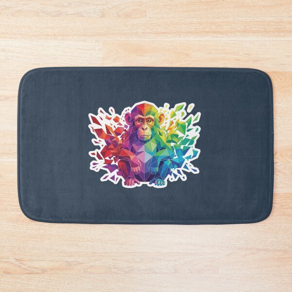 Item preview, Sitting Monkey Sticker with Geometric Disintegration – Low Poly Concept Art for Creative Minds designed and sold by bsbd-action.