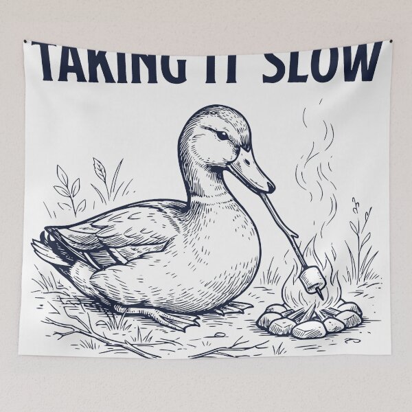 Item preview, No Rush Duck Campfire, Taking It Slow Calm Outdoor Mood designed and sold by TeeVerse27.