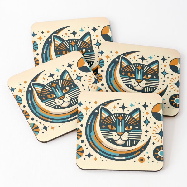 Item preview, Celestial Cat Moon Graphic designed and sold by InkSmithery.