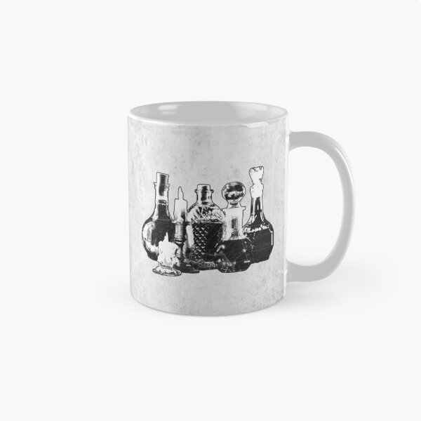 Item preview, 'Wizard's Potions and Antidotes' Black and White Dark Academia Illustration designed and sold by Ghoul Enterprises.