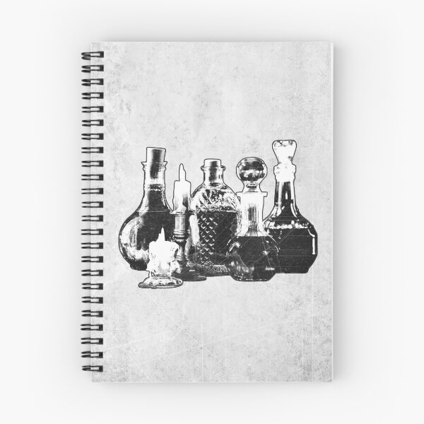 Item preview, 'Wizard's Potions and Antidotes' Black and White Dark Academia Illustration designed and sold by Ghoul Enterprises.