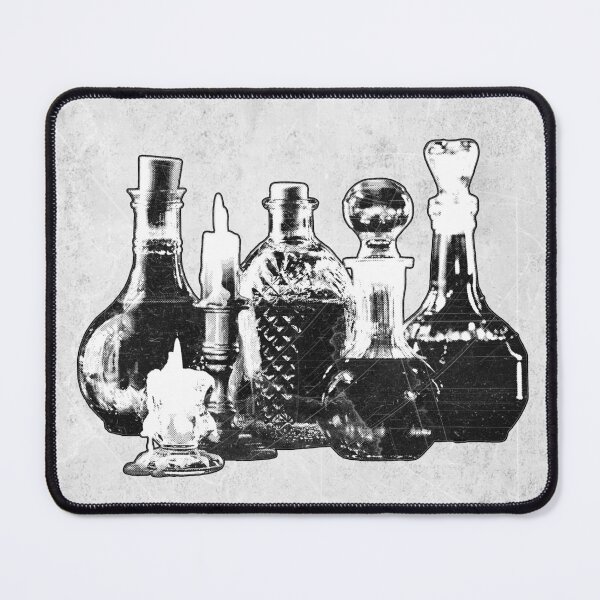 Item preview, 'Wizard's Potions and Antidotes' Black and White Dark Academia Illustration designed and sold by Ghoul Enterprises.