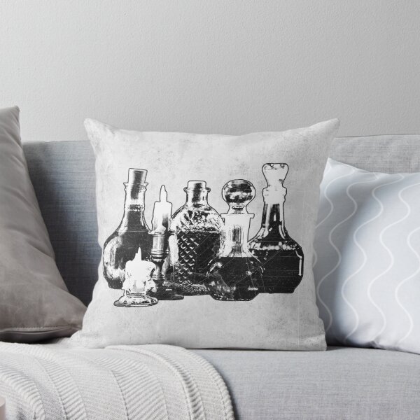 Item preview, 'Wizard's Potions and Antidotes' Black and White Dark Academia Illustration designed and sold by Ghoul Enterprises.