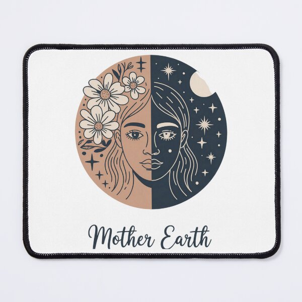 Item preview, Boho Mother Earth Duality Face Nature Spiritual Art designed and sold by VISO-art.