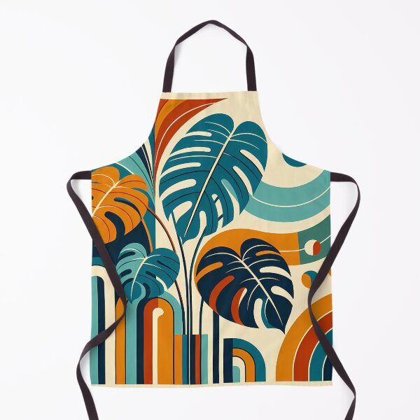 Item preview, Abstract Monstera Leaves with Geometric Arches designed and sold by InkSmithery.