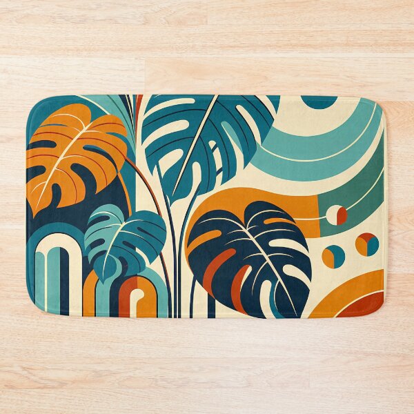 Item preview, Abstract Monstera Leaves with Geometric Arches designed and sold by InkSmithery.