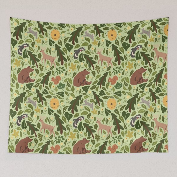 Item preview, Cute Earth Day Forest Pattern with Animals designed and sold by PaintedDolphin.