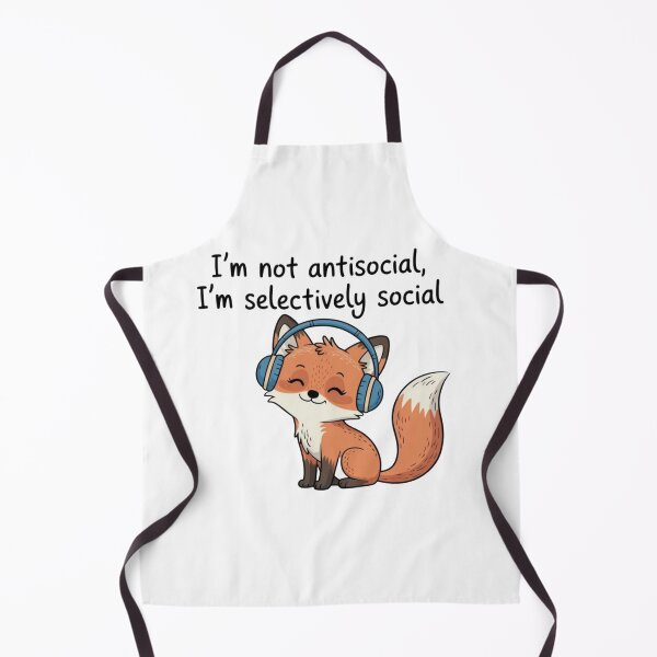Item preview, Selectively Social Cute Fox Headphones Introvert Humor designed and sold by Small Mandarin.