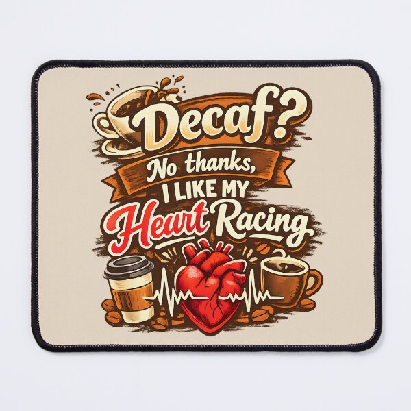 Item preview, Decaf? No Thanks, I Like My Heart Racing Funny Coffee Lover Design designed and sold by ironydesigns.