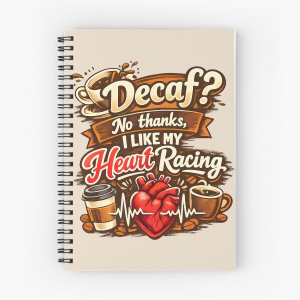Item preview, Decaf? No Thanks, I Like My Heart Racing Funny Coffee Lover Design designed and sold by ironydesigns.