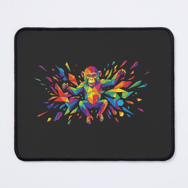 Item preview, Geometric Chimpanzee Sticker with Outstretched Arms – Multicolor Low Poly Celebration Art designed and sold by bsbd-action.