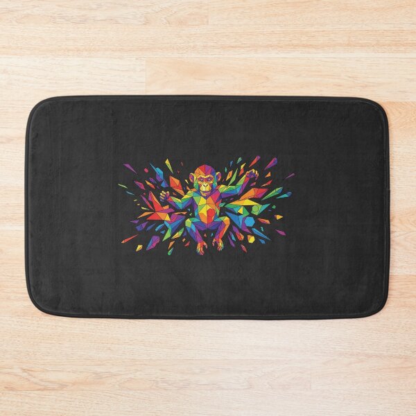 Item preview, Geometric Chimpanzee Sticker with Outstretched Arms – Multicolor Low Poly Celebration Art designed and sold by bsbd-action.