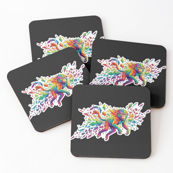 Item preview, Geometric Jumping Monkey Sticker with Colorful Trail – Dynamic Low Poly Art for Gamers designed and sold by bsbd-action.
