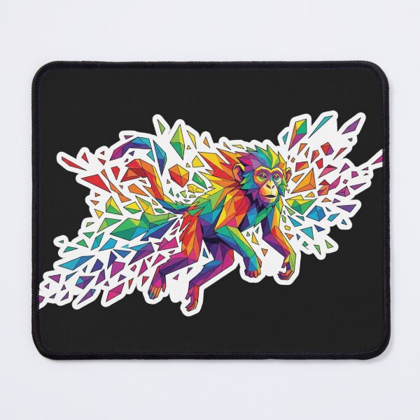 Item preview, Geometric Jumping Monkey Sticker with Colorful Trail – Dynamic Low Poly Art for Gamers designed and sold by bsbd-action.