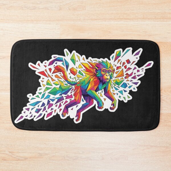 Item preview, Geometric Jumping Monkey Sticker with Colorful Trail – Dynamic Low Poly Art for Gamers designed and sold by bsbd-action.
