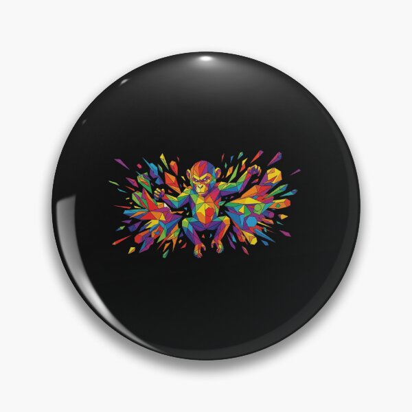 Item preview, Multicolored Aggressive Geometric Chimpanzee Sticker – Low Poly Impact Art for Urban Style designed and sold by bsbd-action.