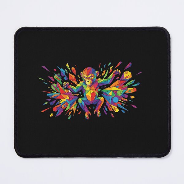 Item preview, Multicolored Aggressive Geometric Chimpanzee Sticker – Low Poly Impact Art for Urban Style designed and sold by bsbd-action.
