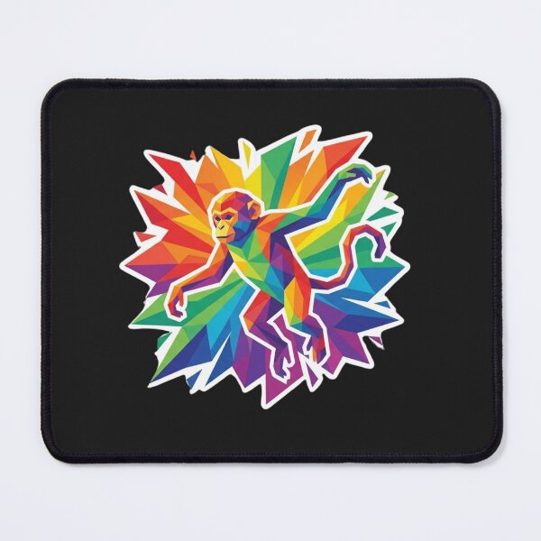 Item preview, Multicolor Geometric Dancing Chimpanzee Sticker – Funk Low Poly Design for Music Lovers designed and sold by bsbd-action.