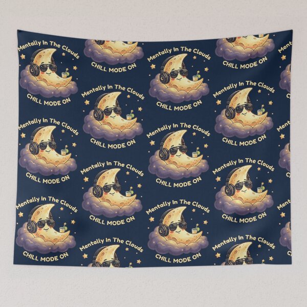 Item preview, Mentally In The Clouds Chill Mode Cute Moon Aesthetic designed and sold by MoonVibe-studio.