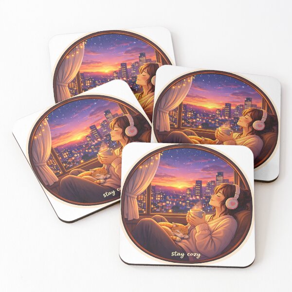 Item preview, Cozy Sunset Vibes - Lofi Girl Relaxing Aesthetic Art designed and sold by Digital Culture Studio.