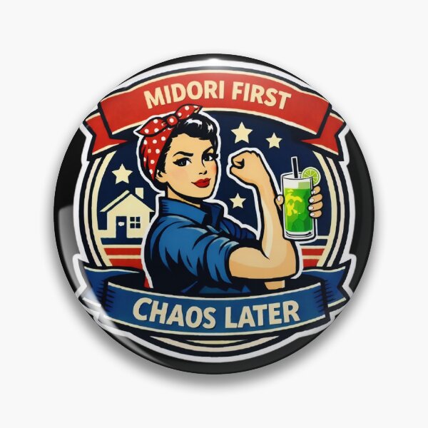 Item preview, Midori First, Chaos Later retro Rosie the Riveter Inspired Muggy & Mo Design designed and sold by MuggyandMo.