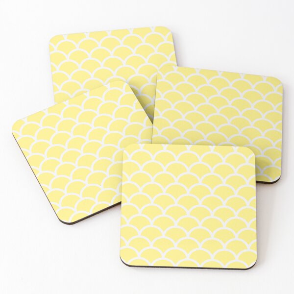 Item preview, Yellow And White Mermaid Scales Pattern designed and sold by pattern-archive.