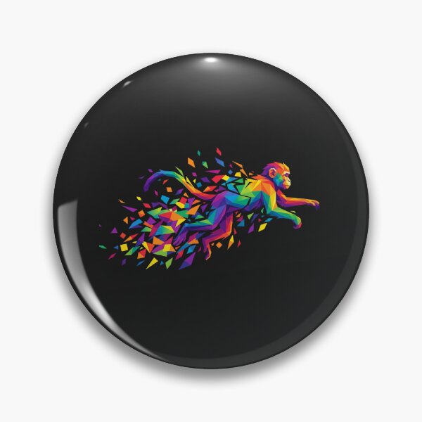 Item preview, Multicolor Geometric Running Monkey Sticker – Low Poly Speed Art for Athletes designed and sold by bsbd-action.