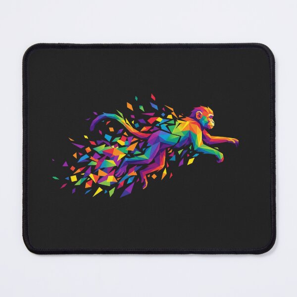 Item preview, Multicolor Geometric Running Monkey Sticker – Low Poly Speed Art for Athletes designed and sold by bsbd-action.