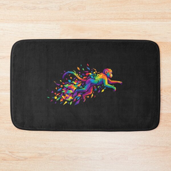 Item preview, Multicolor Geometric Running Monkey Sticker – Low Poly Speed Art for Athletes designed and sold by bsbd-action.