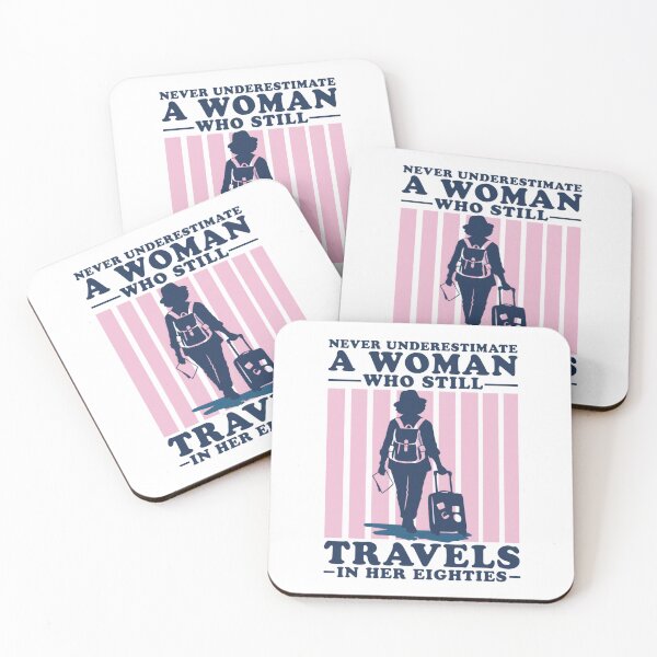 Item preview, Never Underestimate A Woman Who Still Travels In Her Eighties 80th Birthday Travel designed and sold by Ali-printshop.