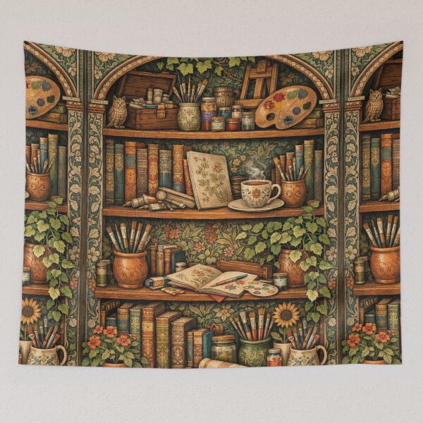 Item preview, Vintage book shelf Art lover and Book lover  designed and sold by hollycooper.