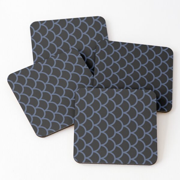 Item preview, Black And Blue Fish Scales Pattern designed and sold by pattern-archive.