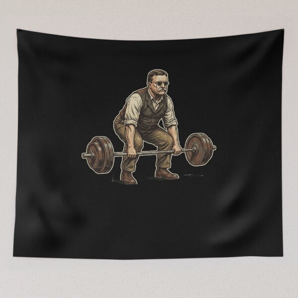 Item preview, Theodore Roosevelt Deadlift Vintage Strongman designed and sold by snowry.