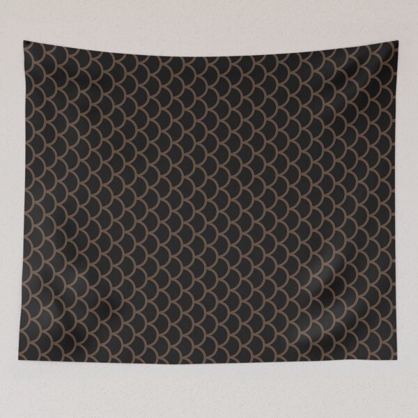 Item preview, Black And Brown Fish Scales Pattern designed and sold by pattern-archive.