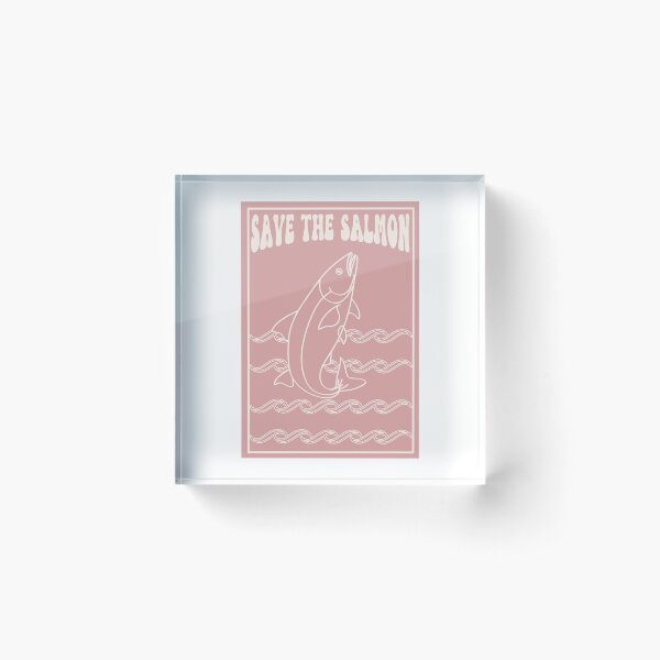 Item preview, Save the Salmon Groovy Vintage Poster designed and sold by coffeepolicy.