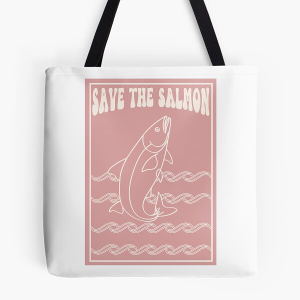 Item preview, Save the Salmon Groovy Vintage Poster designed and sold by coffeepolicy.