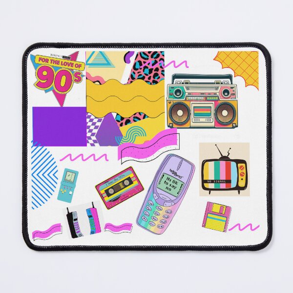 Item preview, For the Love of 90s Retro Collage - Ultimate Vintage Tech & Memphis Pattern Art designed and sold by crystalar95.