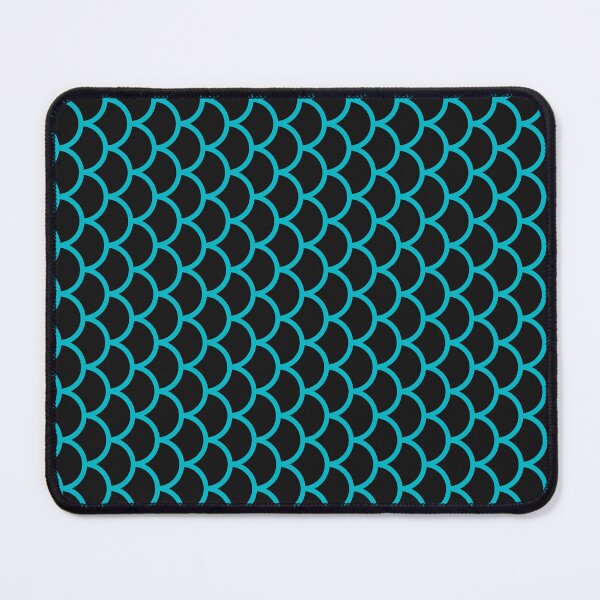 Item preview, Black And Cyan Fish Scales Pattern designed and sold by pattern-archive.