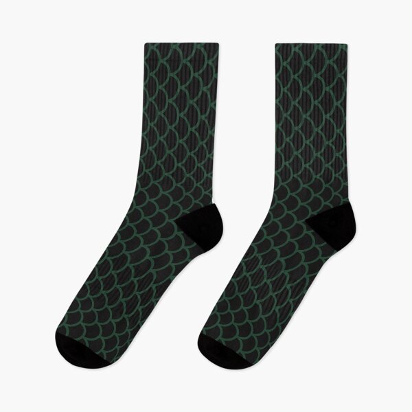 Item preview, Black And Forest Green Fish Scales Pattern designed and sold by pattern-archive.