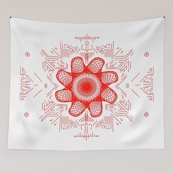Item preview, Red stripes geometry rosette 9a designed and sold by nogamax.