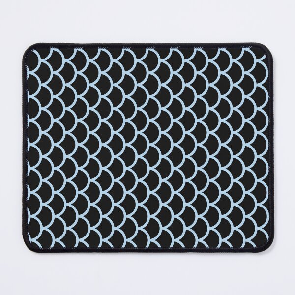 Item preview, Black And Ice Blue Fish Scales Pattern designed and sold by pattern-archive.