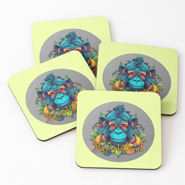Item preview, Magical Blue Chimpanzee with Tropical Fruit Art designed and sold by Shaimaa Moustafa.