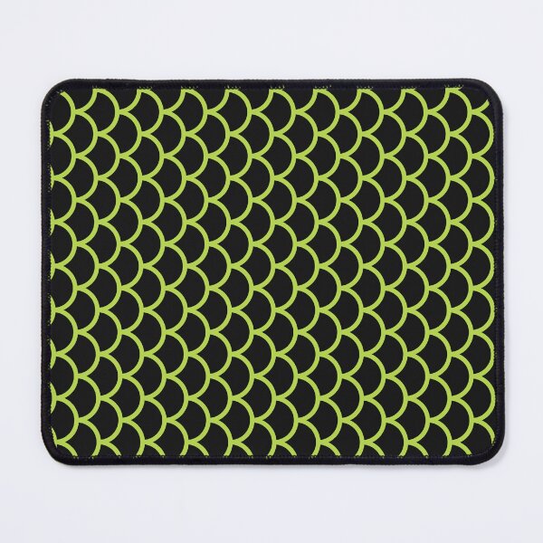 Item preview, Black And Lime Fish Scales Pattern designed and sold by pattern-archive.