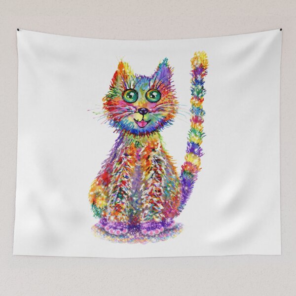 Item preview, Kaleidoscope Kitty - Rainbow Cat - Watercolour Art designed and sold by LKBMCreative.