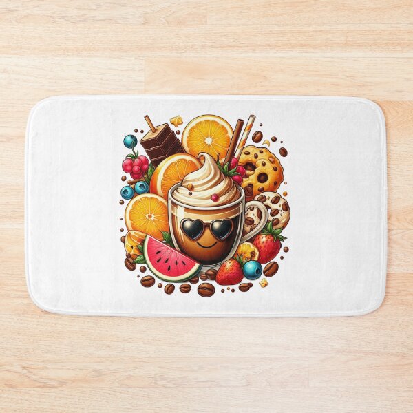Item preview, Cute Smiling Coffee Cup with Fruit & Sweets designed and sold by Lulunza.