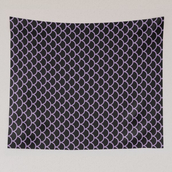 Item preview, Black And Purple Fish Scales Pattern designed and sold by pattern-archive.