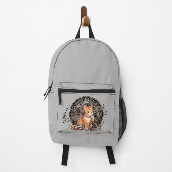 Item preview, Orange Cat Music Lover Retro Art designed and sold by MusicalmeStudio.